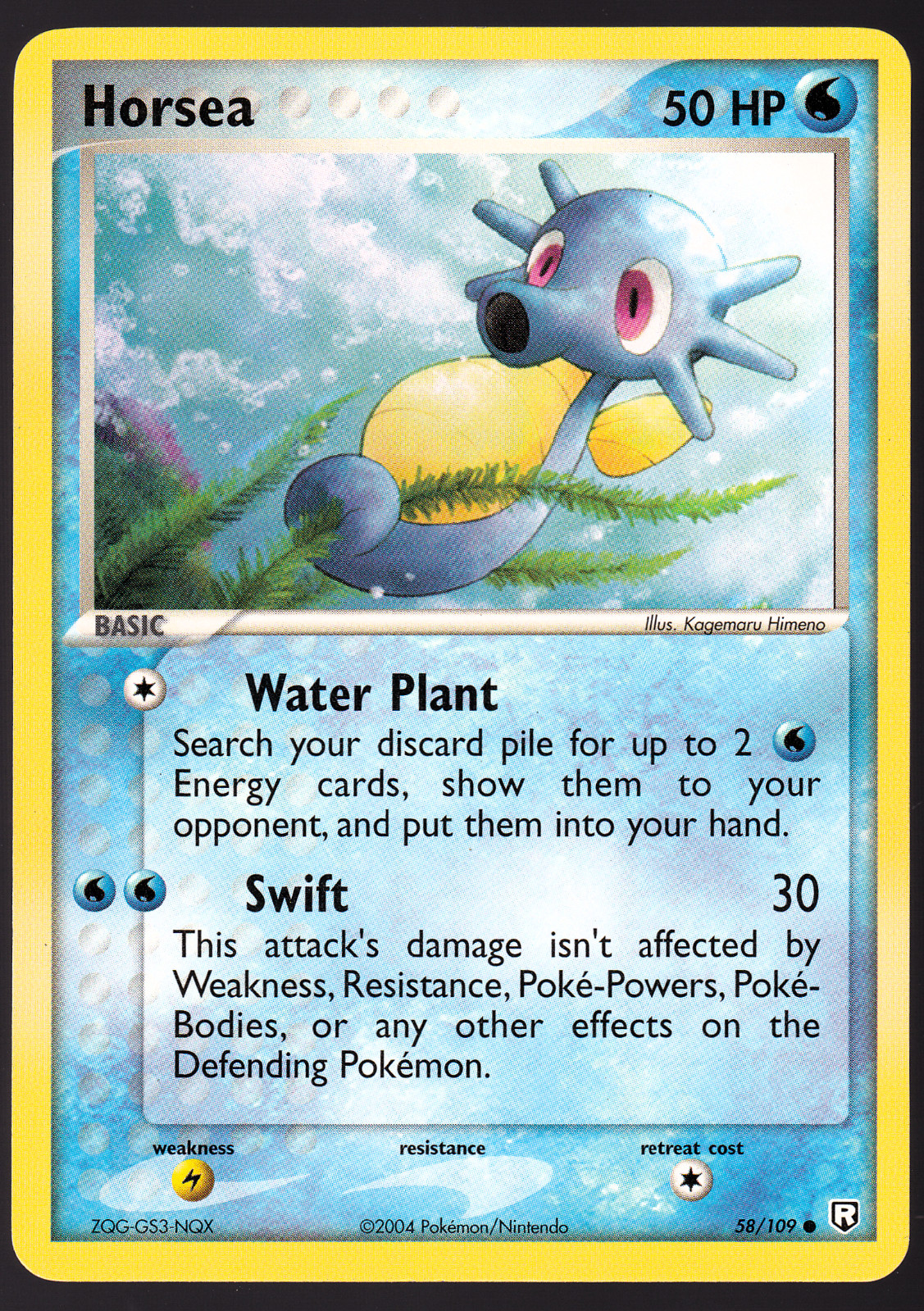 Horsea 58/109 EX Team Rocket Returns Pokemon TCG Card NM