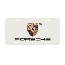 Porsche 12 X 6 Inch Car Ivory White Aluminum Front License Plate Cover