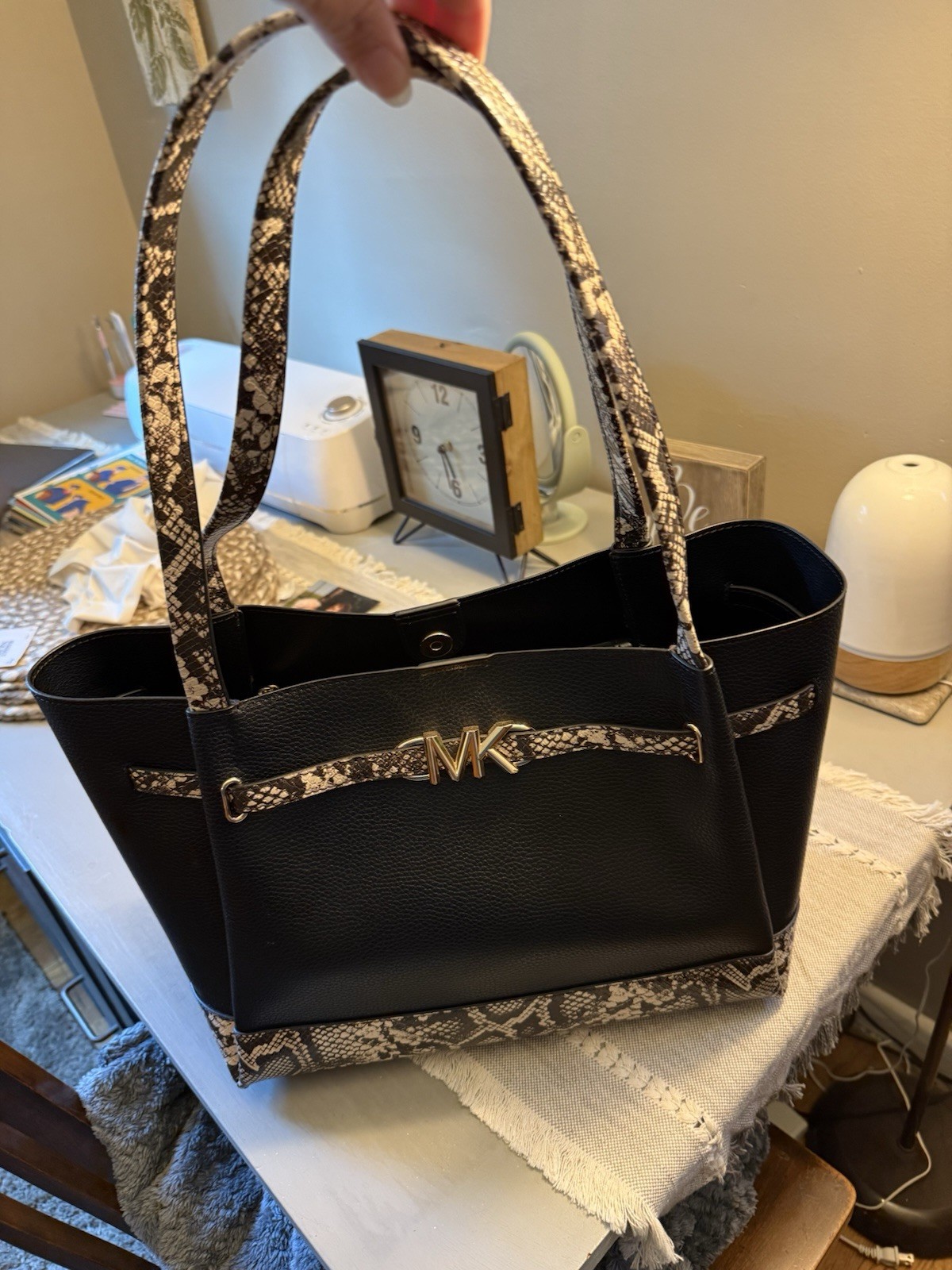 Michael Kors Large Shoulder Bag with Python Leath… - image 4