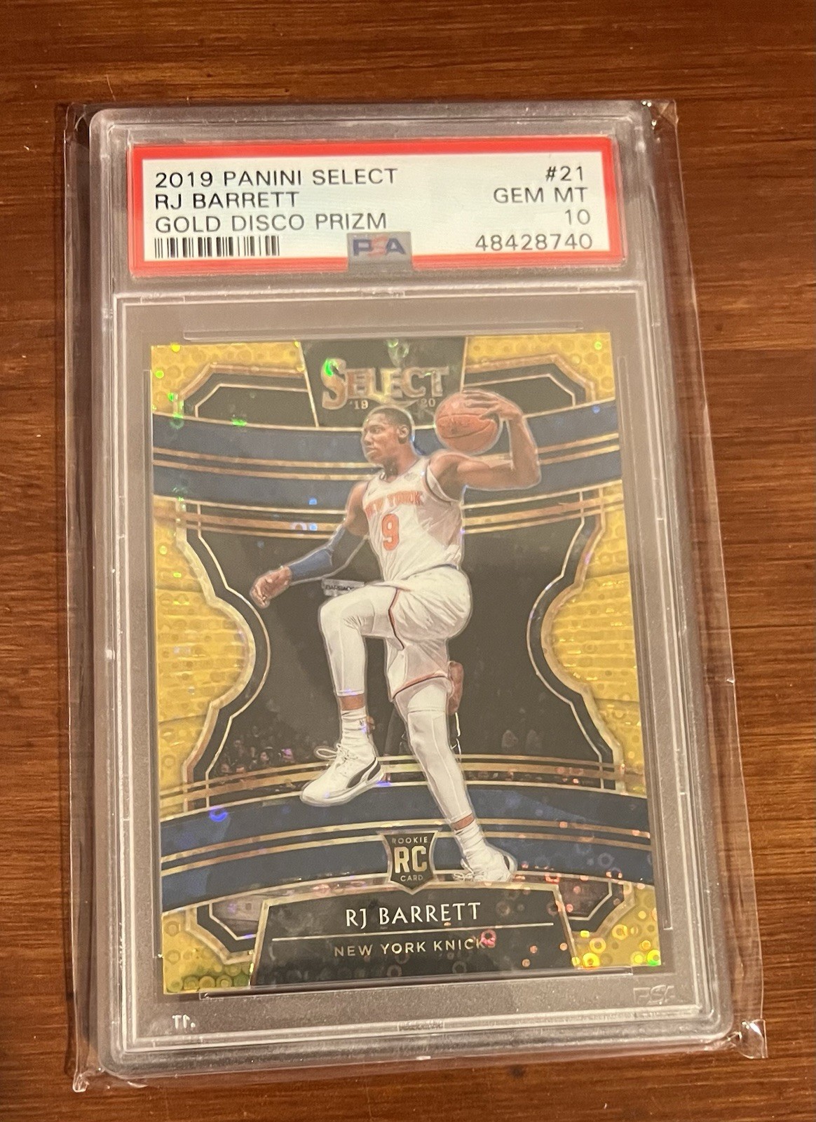 2019-20 Select Fast Break / Disco Gold Prizm RJ Barrett /10 #21 RC PSA 10