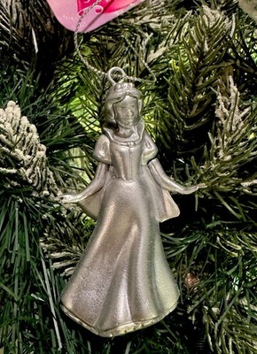 2025 Metallic Silver Snow White Princess Christmas Tree Ornament, New w Tag