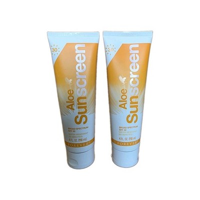 2 Pack Forever Aloe Sunscreen-Aloe Vera, Water-Resistant Broad Spectrum UVA /UVB