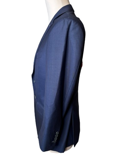 J Hilburn Blazer Men’s 38S Navy Blue Solid Sport Coat Jacket Two Button Front - Picture 3 of 7