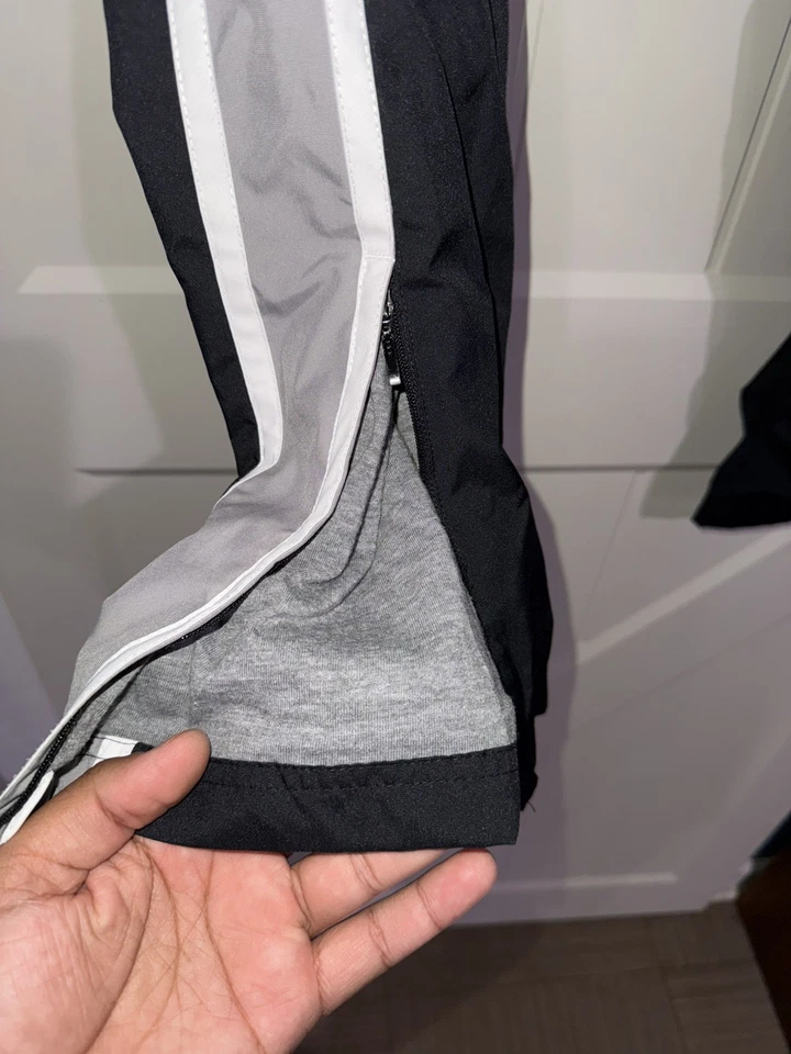 Pantalones de chándal vintage Nike cortavientos forrados de lana negros blancos - Hombres XL Foto 2 de 4