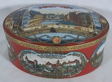 2019 SCHMIDT NURNBERGER LEBKUCHEN FESTIVE OVAL CHEST TIN 11 3/4" x 9" X 4 3/4"