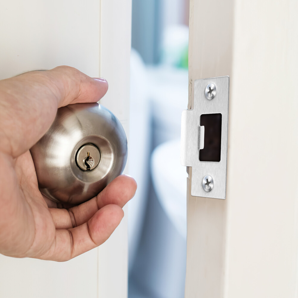 4pcs Door Latches Strike Plate Stainless Steel Strike Plates for