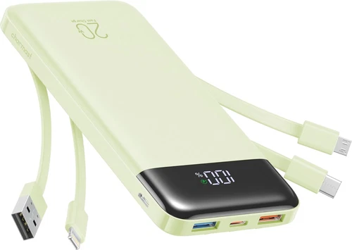 Charmast Power Bank with Built-In Cables,20000Mah 20W PD QC Quick Charge Portabl