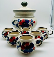 Bowle Set, Keramik/Steingut, mit 6 Bechern