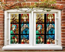 3D Crown Queen Prince ZHUA356 Window Film Print Sticker Cling Stained Glass UV