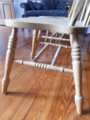 Vintage Solid Honey Oak Dining Chairs Set of 4 - Picture 5 of 6