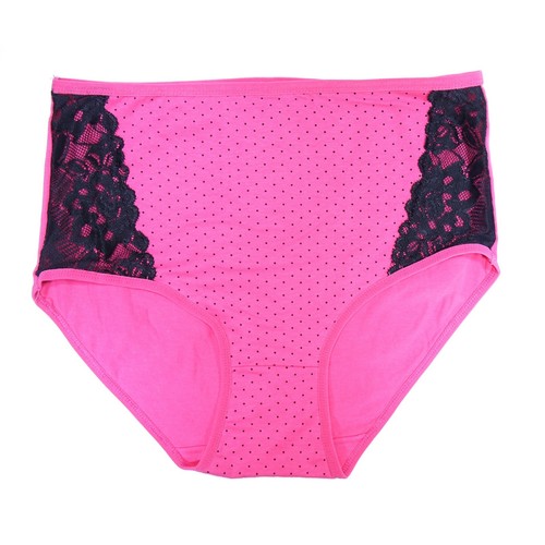 4x Damen Höschen Baumwolle Slip Dessous Spitze gepunktet Übergröße UK 8-18 5802 - Bild 2 von 8