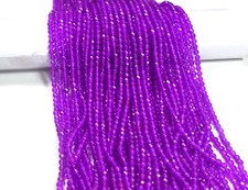 3-4MM A+ NATURAL LAVANDER AMETHYST FACETTED RONDELLE GEMSTONES LOOSE BEADS 12"