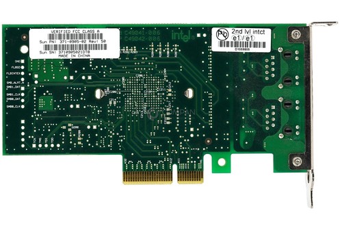 371-0905-02 LP SUN INTEL DUAL PORT 1GB RJ-45 ETHERNET PCIE ADAPTER LOW PROFILE - Zdjęcie 3 z 7