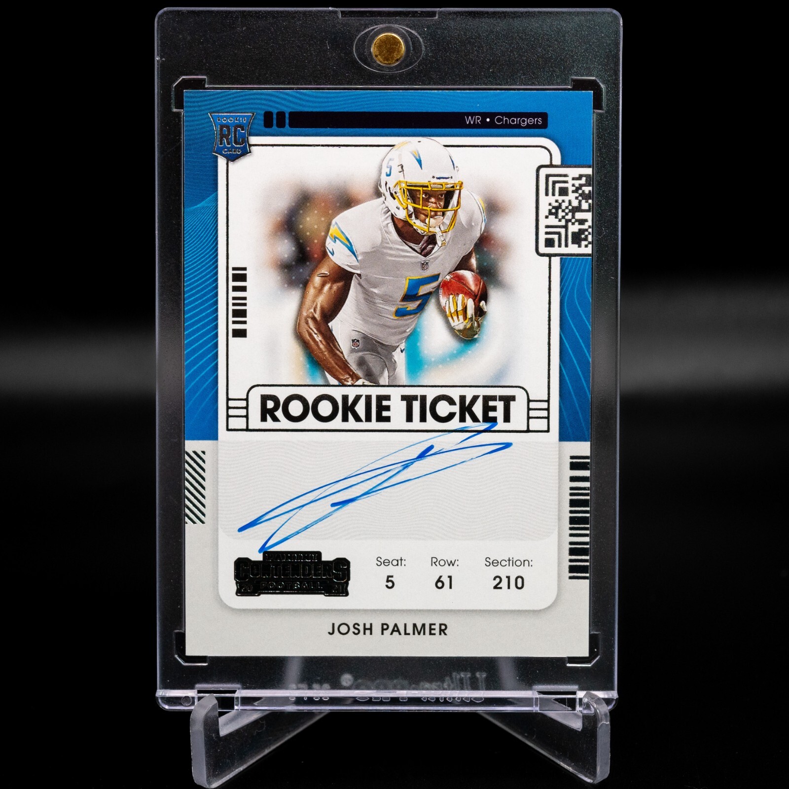 2021 Contenders JOSH PALMER RC Rookie Ticket Auto #124 Chargers Bills