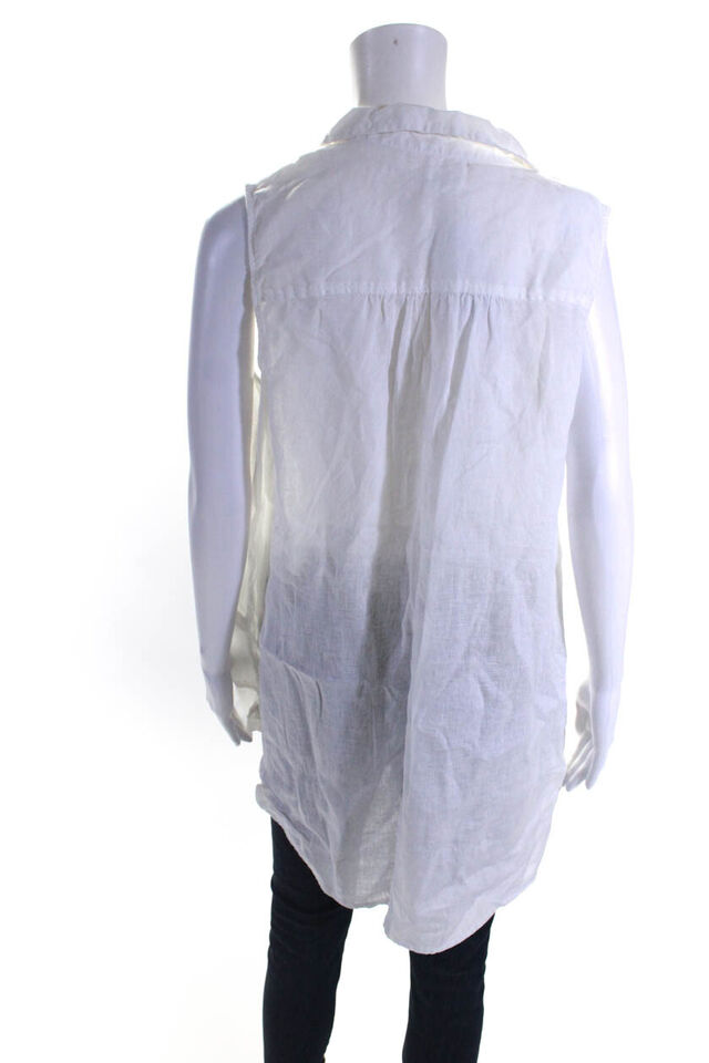 Sigrid Olsen Women's Collar Sleeveless Tunic Blouse White Size L | eBay