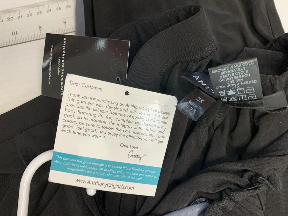 Pantalones elásticos Antthony Woman negros con rayas grises talla 3X - HSN - NUEVOS CON ETIQUETAS - #6 Foto 4 de 4