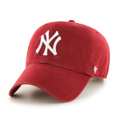 47 Brand New York Yankees Razor Red Clean Up Curved Visor Strapback Cap