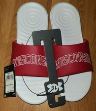 Wisconsin Badgers NCAA College Slides Sandals UA Under Armour Men's Size 15 NWT