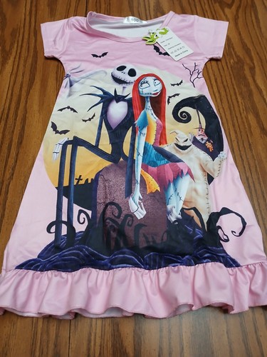 Nightmare Before Christmas Girls Pink night Gown Size 100/3T NWT