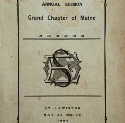 Order Of The Eastern Star 1909 Masonic Lewiston Maine Chapter Vol V PB Book E47