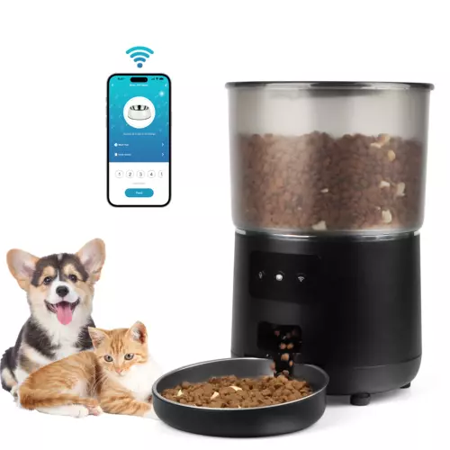 4L Smart WiFi Automatic Pet Feeder - Dog & Cat Food Dispenser, APP Control, Time