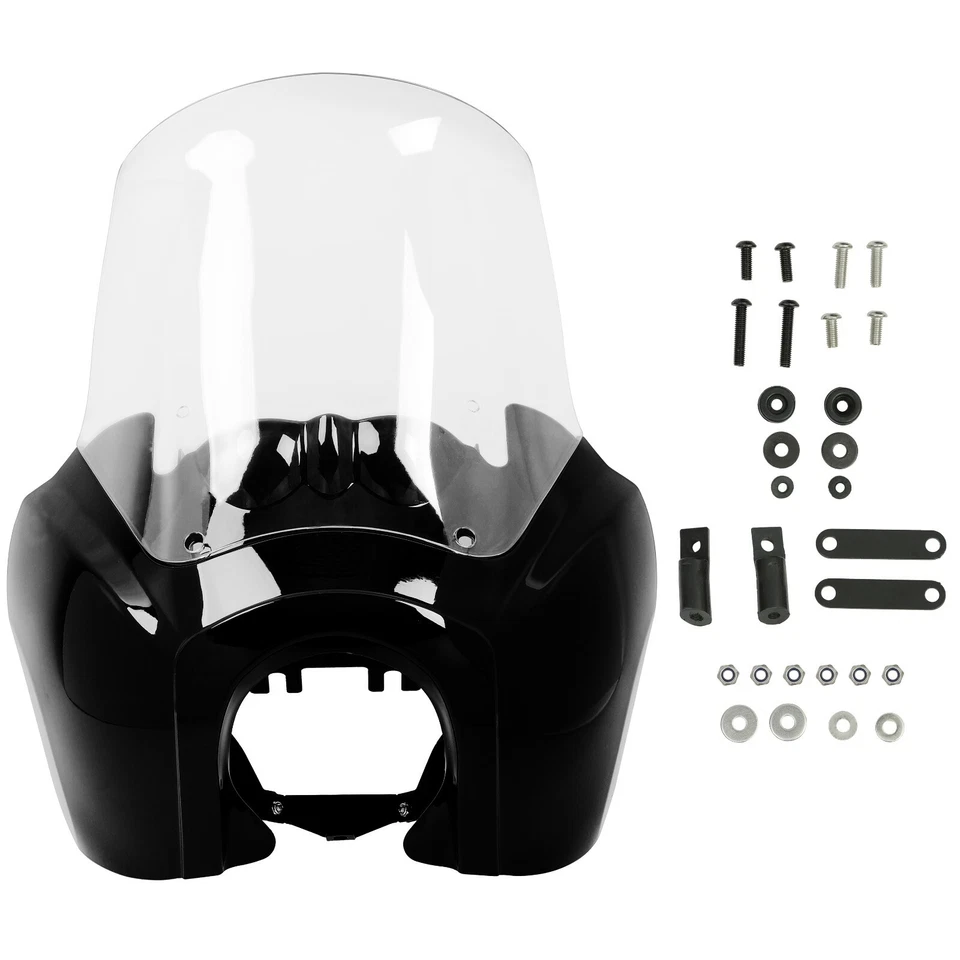 Carenado de faros con parabrisas de 15"" para Harley Dyna Wide Glide Fat Bob T-Sport Foto 2 de 4