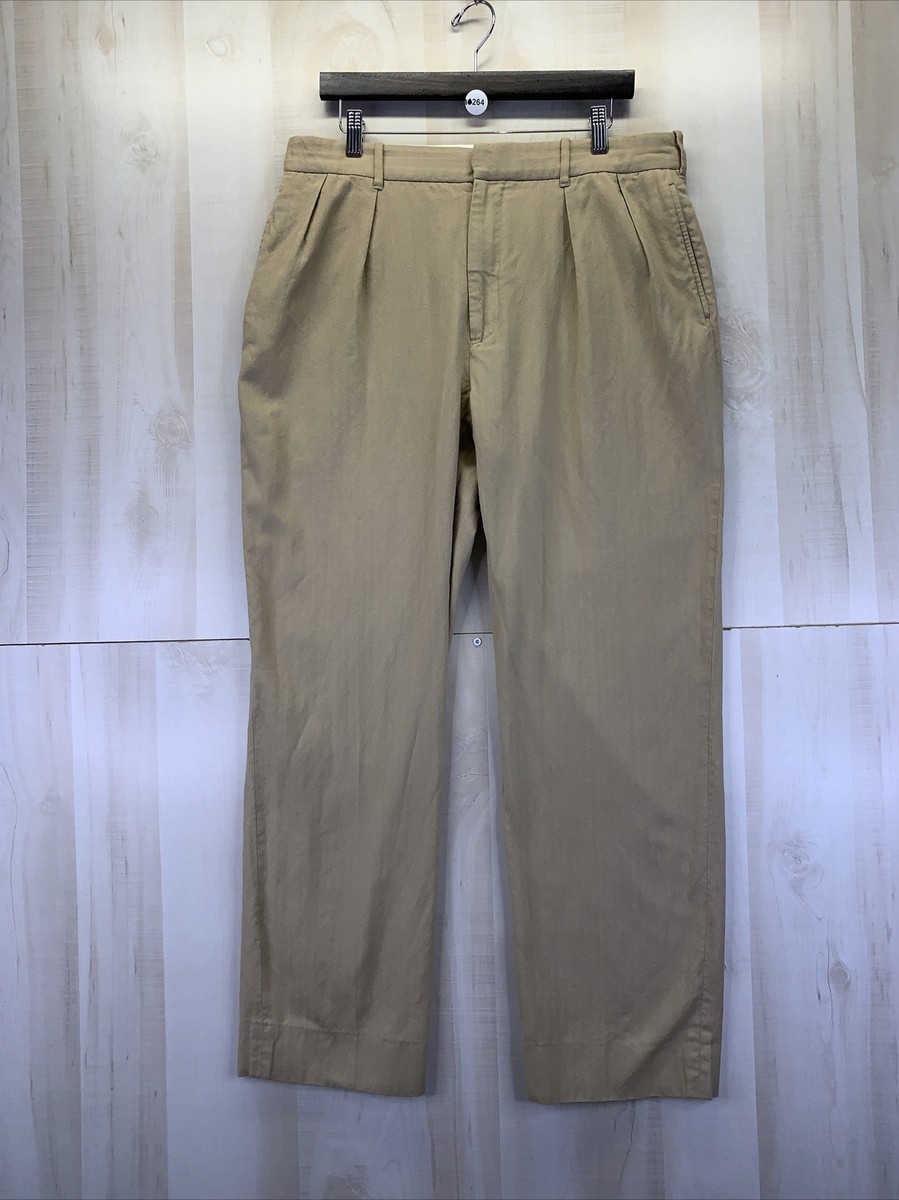 VINTAGE Polo Ralph Lauren Golf Silk Wool Woven Blend Khaki