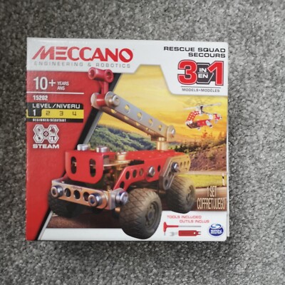 Meccano 15202 Rescue Squad 3in1 Modelle Technik & Robotik Neu Versiegelt Alter 8+