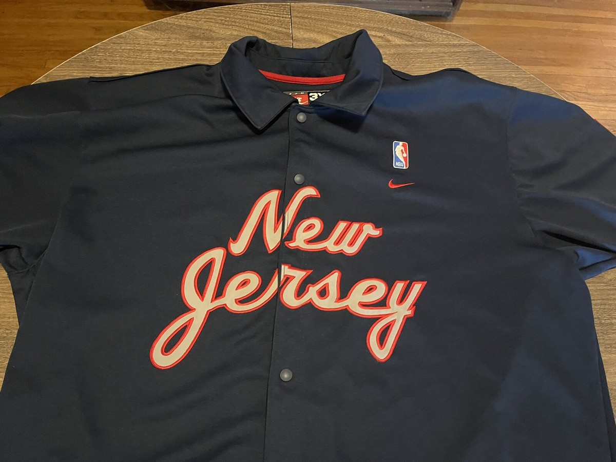 New Jersey Nets NBA Nike Throwback 3XL Blue Button Up Warm