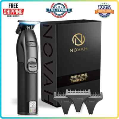 NOVAH Professional Hair Trimmer-Cordless T-Blade,Zero Gapped,Barber Line-Up Clip