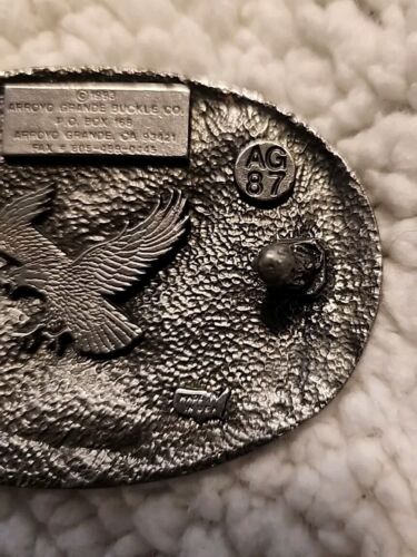 1993 Arroyo Grande Buckle Co Bald Eagle Pewter Belt Buckle. Men's Western Wear - Picture 6 of 14