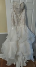 Davids Bridal Wedding Dress Size 10P W/ Petticoat NWT