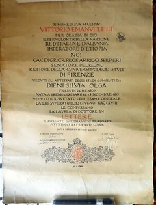 Vintage Laurea Dottore In Lettere Universita Firenze 1940 Arrigo Serpieri Ebay