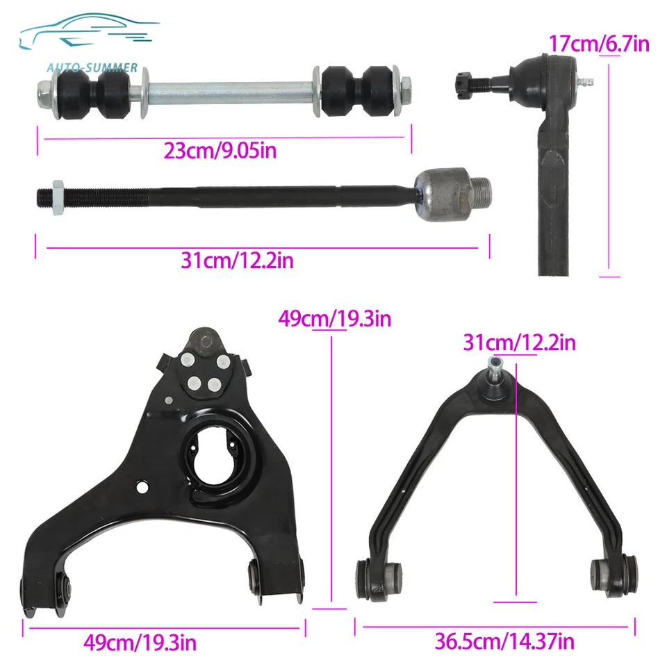 12× Front Control Arms Kit For 99-06 Chevy Silverado GMC Sierra 1500 Suspension - Image 2 of 4