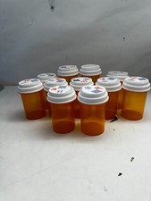 Lot 20 Empty Amber Prescription Rx Pill Bottles Crafts Fishing Storage Hobby Mix