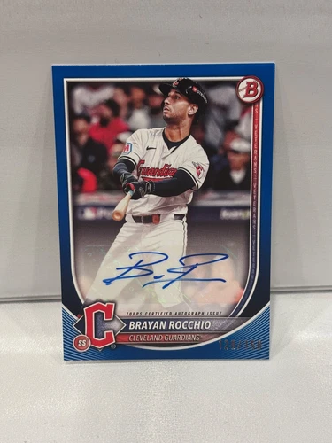 2025 Bowman Baseball Brayan Rocchio #PRV-BR Blue Auto /150