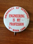 1960 UNIVERSITY OF NEBRASKA "E" Week Pinback Button - Engineering is My Pro. — photo 2
