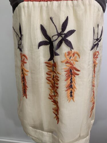 Yoana Baraschi Anthropologie Top Silk Embroidered Small - Picture 3 of 10