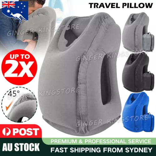Inflatable Air Cushion Travel Pillow for Airplane Office Nap Rest Neck Head Chin
