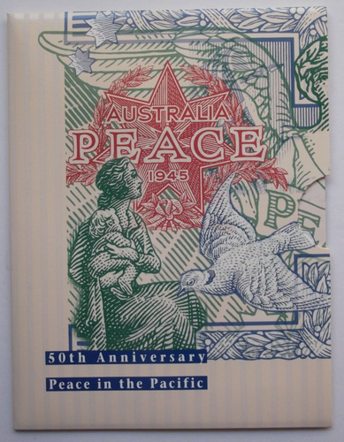 1995 AUSTRALIA 50th ANNIVERSARY PEACE in the PACIFIC STAMP & 1945 COIN PACK RARE - Picture 5 of 6