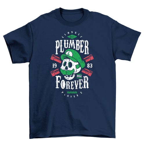 Plumber Forever Player 2 t-shirt - Retro Fun for Gaming Enthusiasts! Unisex Prin - Picture 3 of 46