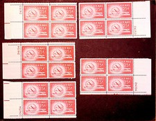Blocchi Targhe 1949 Scelta C44! Francobolli posta aerea US MNH! Mappamondo Stratocruiser 25¢!