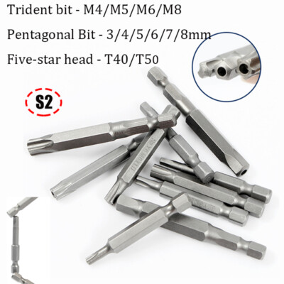 6.35mm（1/4''）Hex Shank Screwdriver Pentagon Trident / Pentagonal / Five-star new