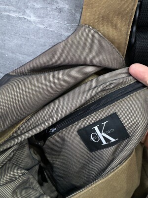 Canvas Shoulder Backpack Calvin Klein Vintage Rare Y2K Drill  display picture 1