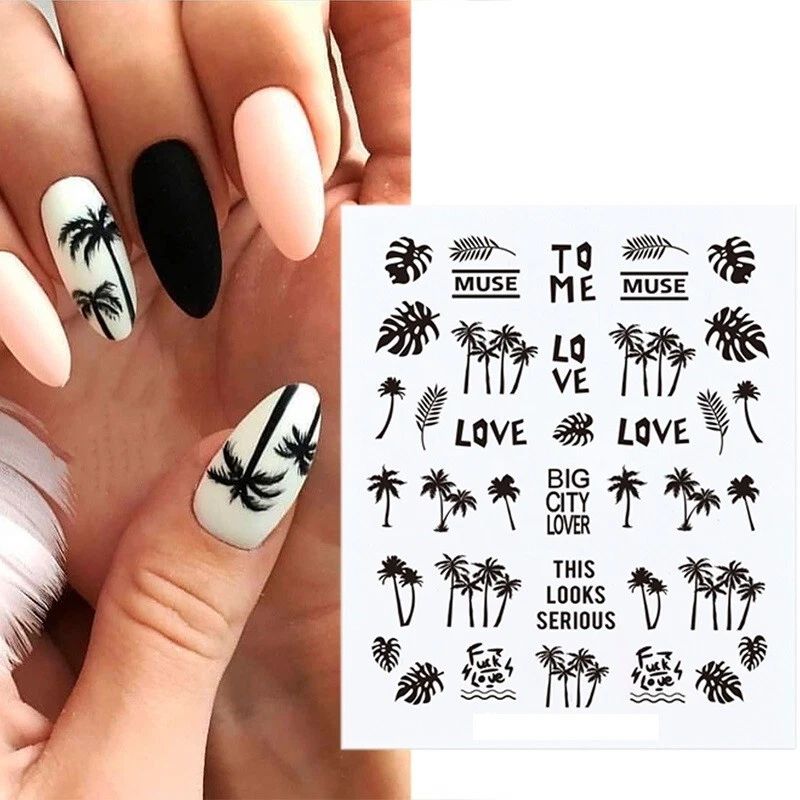 2 Styles Designer Brand Logos Nail Tattoo Sticker Transfers Salon