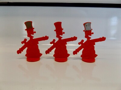 LOT OF 3 VINTAGE 1961 IIDEAL MR. MACHINE GAME ORIGINAL BOARD GAME ROBOT PIECES