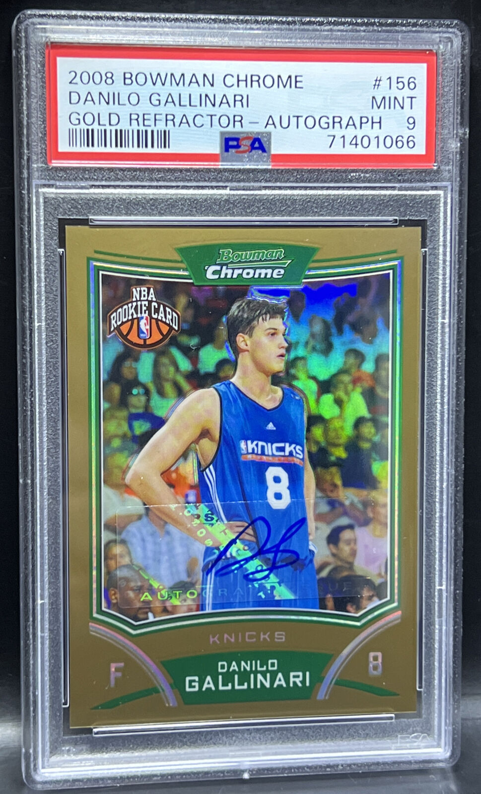 2008 Bowman Chrome Danilo Gallinari 5/25 RC GOLD REFRACTOR AUTO ...