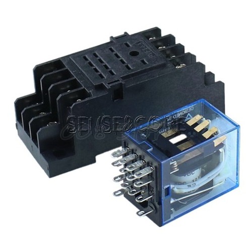 MY4NJ 12V/24V/110V/220V Coil Power Relay DIN Rail Mounted 14Pin 4PDT / Socket - Picture 4 of 30