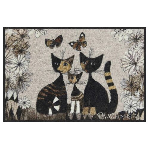 Tapis de sol Rosina Wachtmeister lavable par Salonloewe chats à fleurs 50 x 75 cm - Photo 1/9