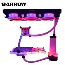 BARROW Water Cooling Kit 360mm Radiator CPU/GPU Block Pump Reservoir Fan Fitting